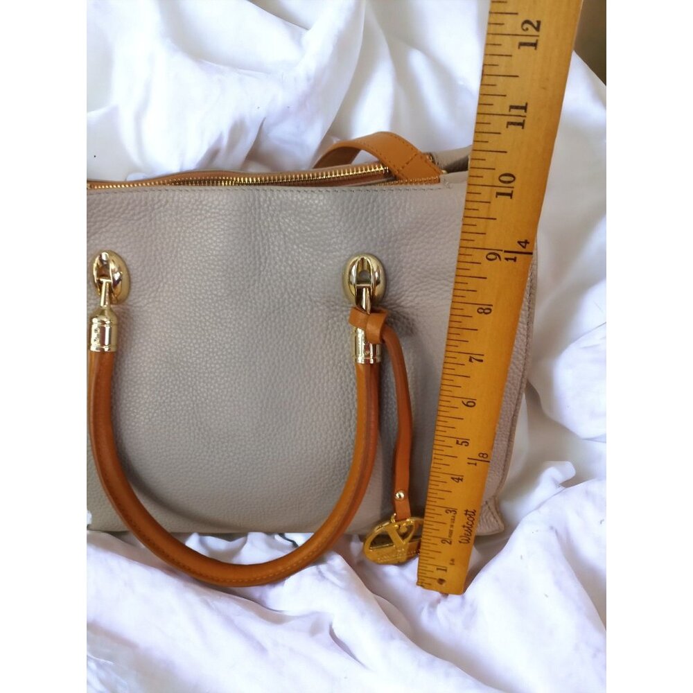 Valentina Tradizone Italiana Beige Pebbled Leather Crossbody Shoulder Bag - Picture 14 of 16